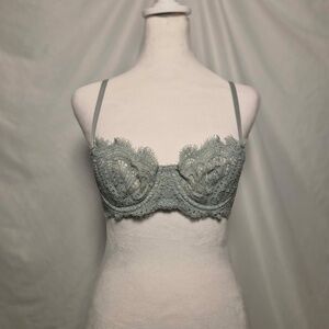 Victoria Secret Dream Angels Mossy Seashell Green Wired Push Up Bralette 34B